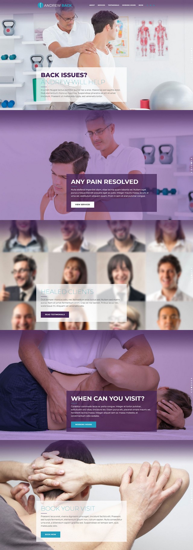 health and medical wordpress theme Medicare homepage layout for physiatrist
